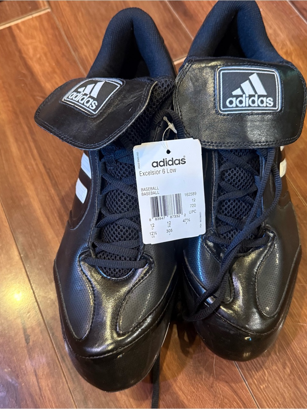 adidas Men’s Excelsior 6 Low Athletic Shoes - Black with White Stripes